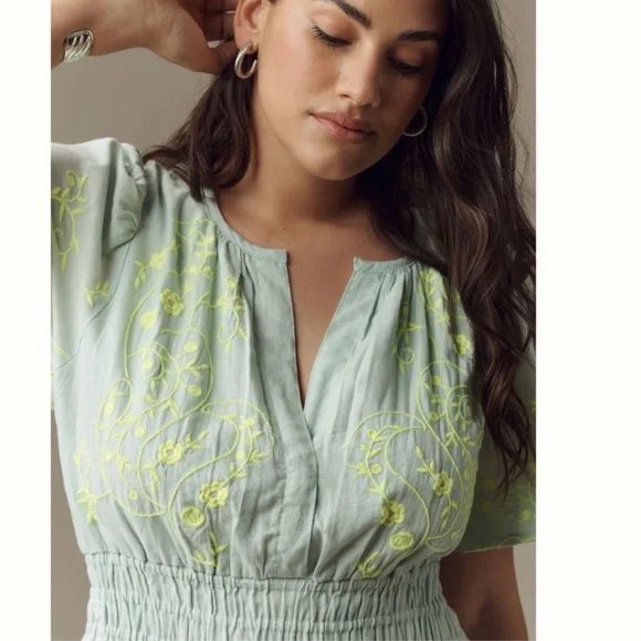 embroidered navy dress Sea | Edwina S/S Dress | M main image 0